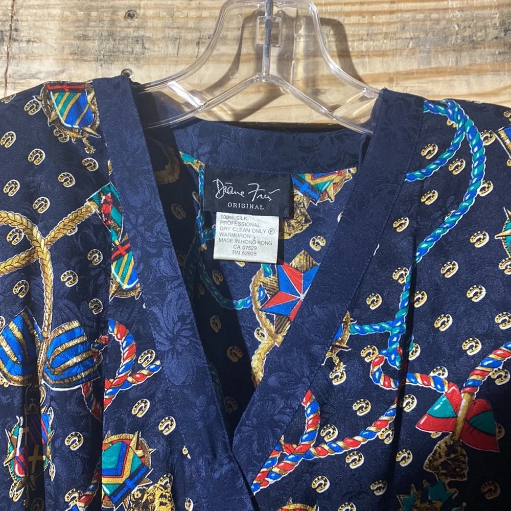 Vintage Diane Fres 💯 silk dress  Size M/L - Picture 2 of 9